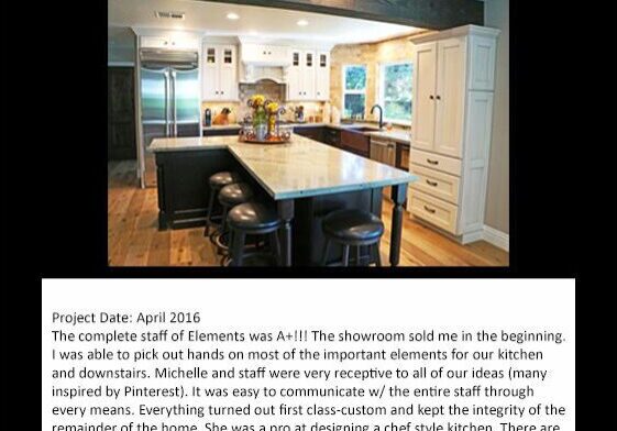 A picture of the kitchen with an article about referrals.